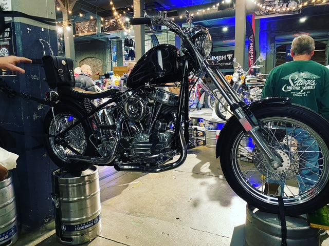 Garage Brewed Motorcycle Show Harley Davidson Panhead Chopper Rhinegeist Beer 