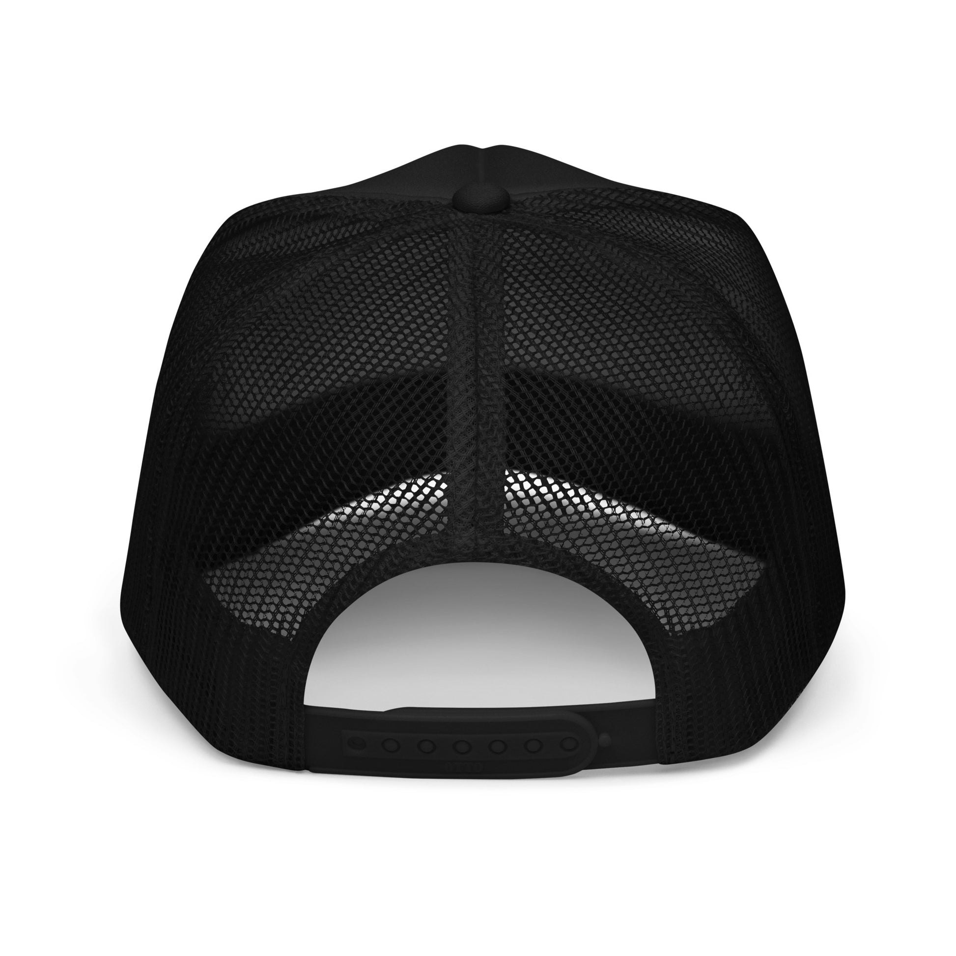 "Highway Division black trucker hat with bold DEATH CHEATERS INC text on the front, snapback cap with mesh back, designed for motorcycle riders, streetwear fans, and garage culture enthusiasts seeking edgy, rebellious headwear with a rugged, custom look