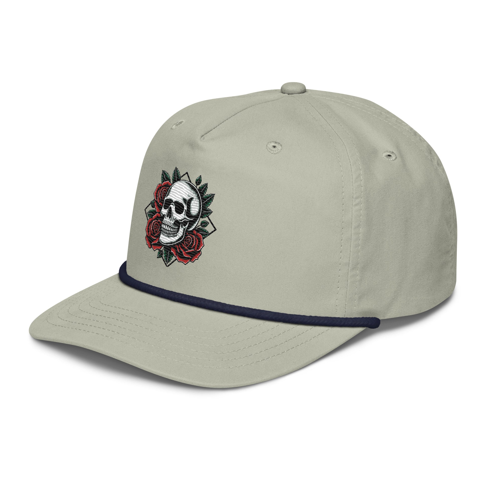 The Highway Division skull and roses hat combines edgy aesthetics with a touch of elegance, featuring a striking skull design intertwined with delicate roses.