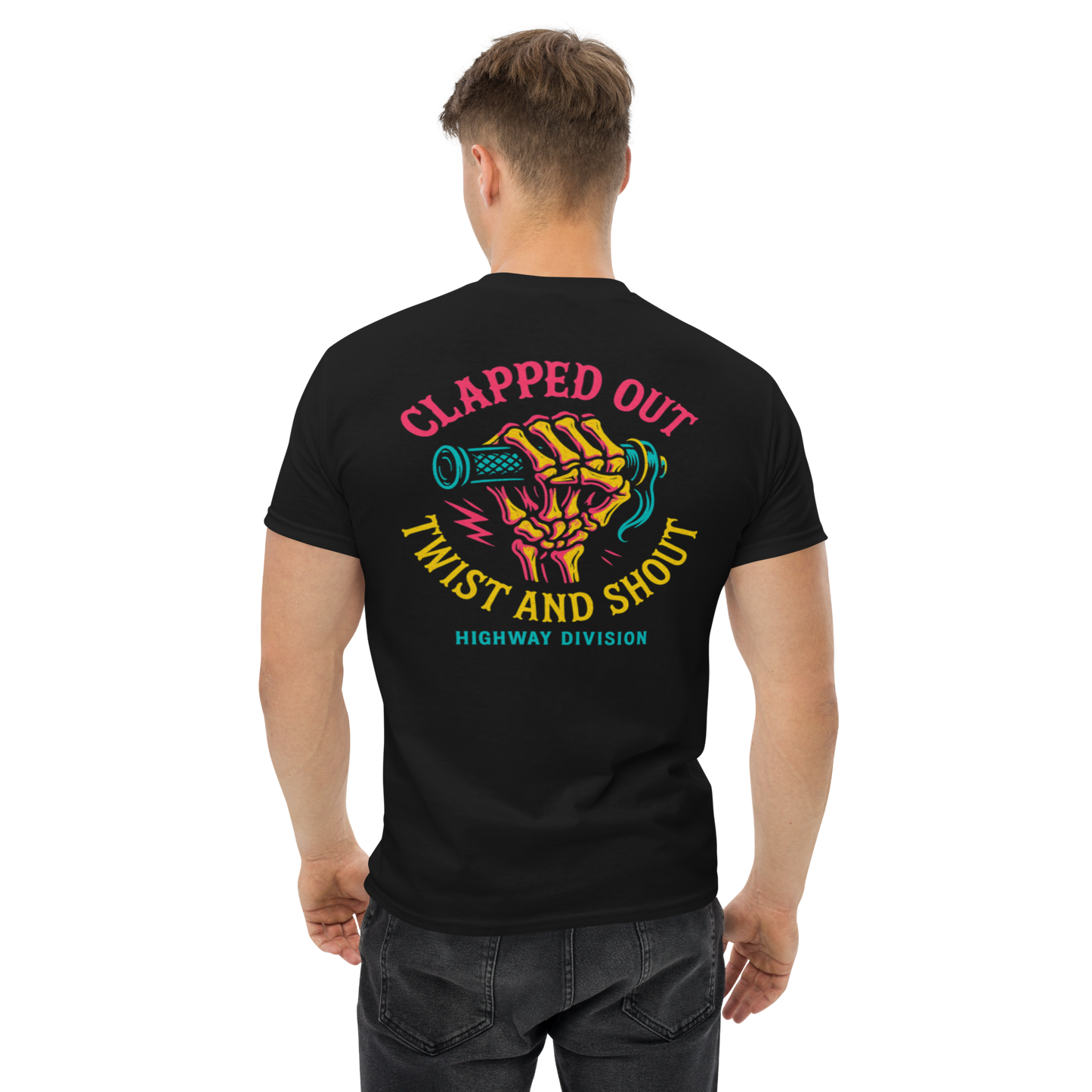 This isn’t just a T-shirt—it’s a badge of honor. The "Clapped Out Twist and Shout" tee from Highway Division salutes the gritty, grease-stained soul of Harley-Davidson motorcycle culture. Whether your bike rattles more than it roars or your pipes scream louder than your last mistake, this shirt tells the truth: it ain’t about showroom polish—it’s about the miles, the scars, and the stories.

Featuring a bold distressed graphic that nods to vintage garage signage, this shirt is built for those who know the f
